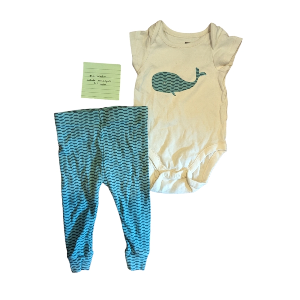 Tea Collection whale outfit 3-6 months